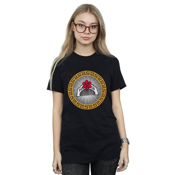 Disney Womens/Ladies Mulan Movie Flower Comb Cotton Boyfriend T-Shirt