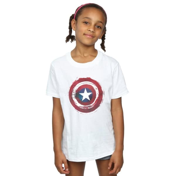 Marvel Captain America Splatter Shield T-shirt i bomull för flickor