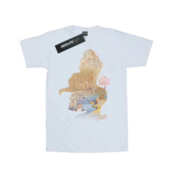 Disney Princess Dam/Tjej Belle Fylld Silhuett Bomull Boyfriend T-shirt
