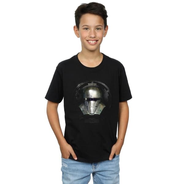 Star Wars Pojkar - The Mandalorian - T-shirt med mörk hjälm