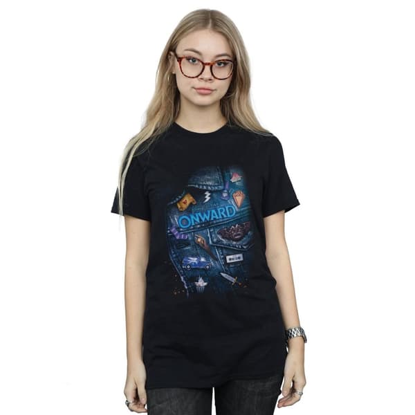 Disney Dam/Tjej Onward - Boyfriend-t-shirt i bomull med jackdetalj