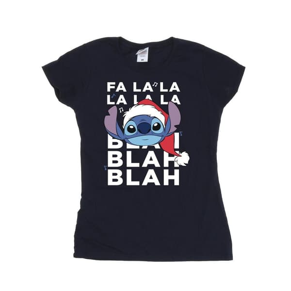 Disney Dam/Tjej Lilo And Stitch Christmas Blah Blah Blah Bomulls-T-shirt