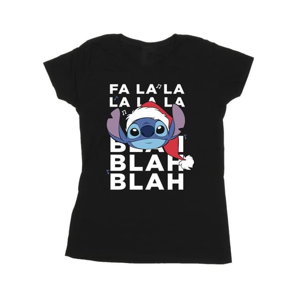 Disney Dam/Tjej Lilo And Stitch Christmas Blah Blah Blah Bomulls-T-shirt