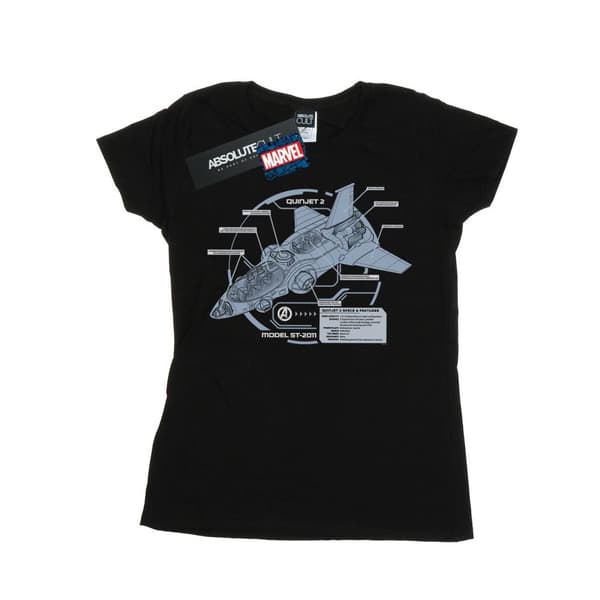 Marvel Womens/Ladies The Avengers Quinjet Breakdown Cotton T-Shirt