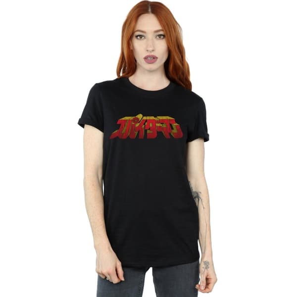Marvel Womens/Ladies Spider-Man Japanese Logo Cotton Boyfriend T-Shirt