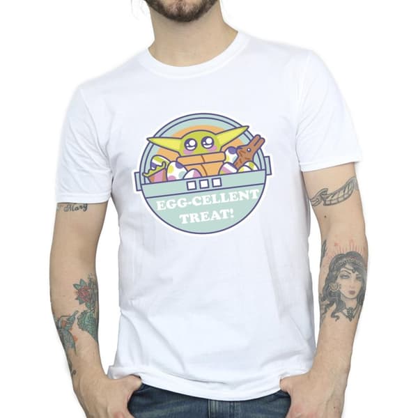 Star Wars Mens The Mandalorian Eggcellent Easter T-Shirt