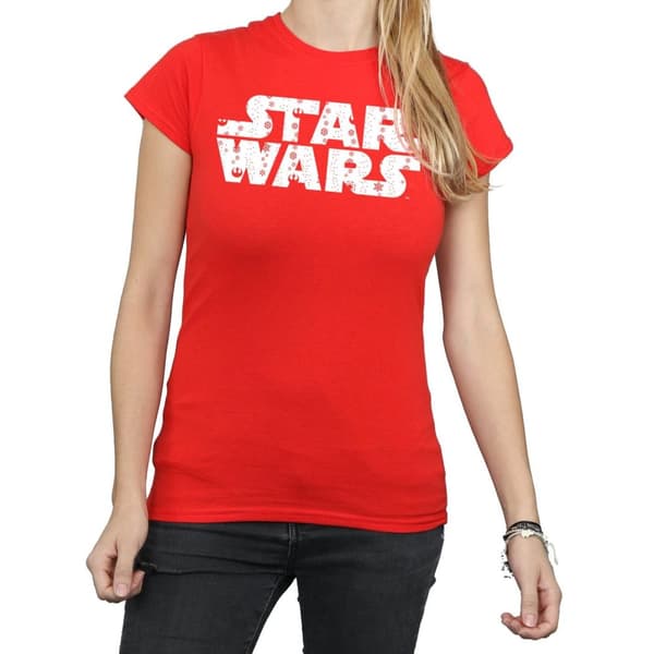 Star Wars T-shirt i bomull med jullogo för kvinnor/damer