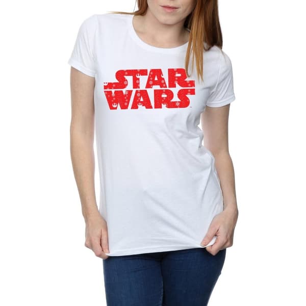 Star Wars T-shirt i bomull med jullogo för kvinnor/damer