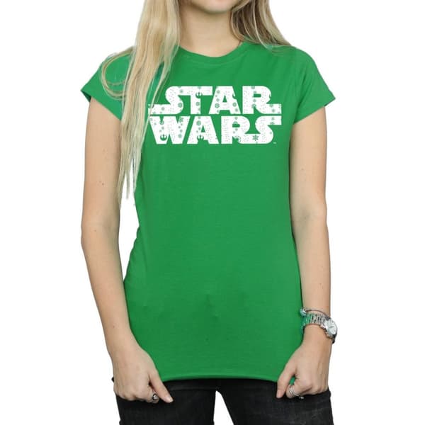 Star Wars T-shirt i bomull med jullogo för kvinnor/damer