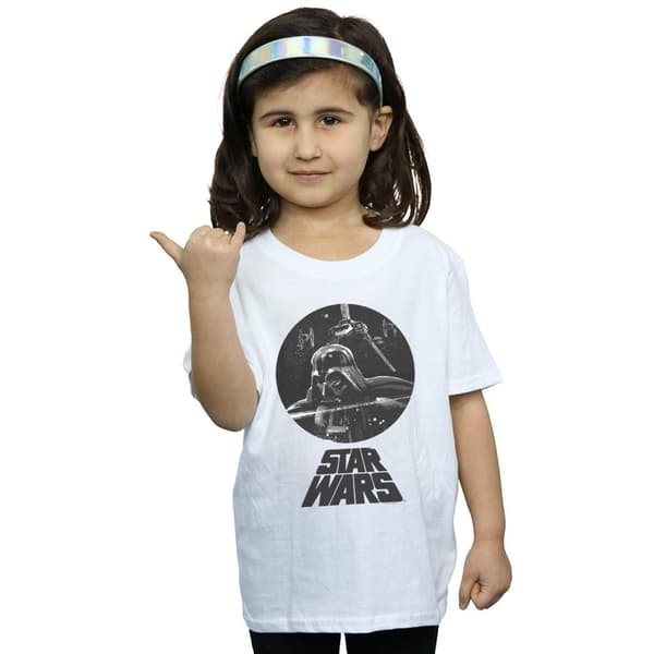 Star Wars T-shirt i bomull med Darth Vader-byst för flickor