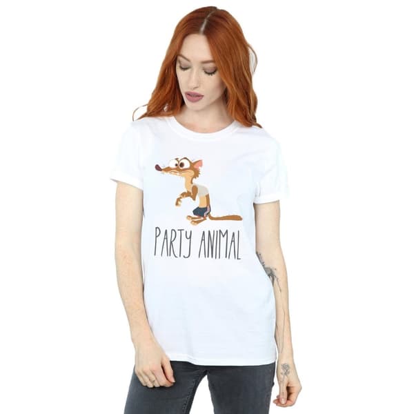 Disney Dam/kvinnor Zootropolis Party Animal Boyfriend T-shirt i bomull