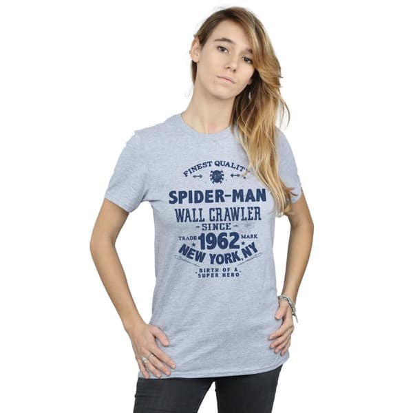 Marvel Womens/Ladies Spider-Man Finest Quality Cotton Boyfriend T-Shirt