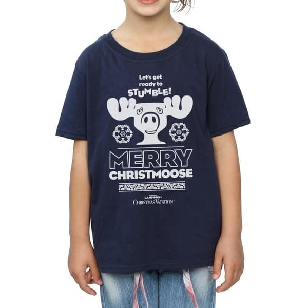 National Lampoon´s Christmas Vacation Girls Merry Christmoose Cotton T-Shirt