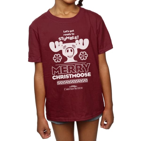 National Lampoon´s Christmas Vacation Girls Merry Christmoose Cotton T-Shirt