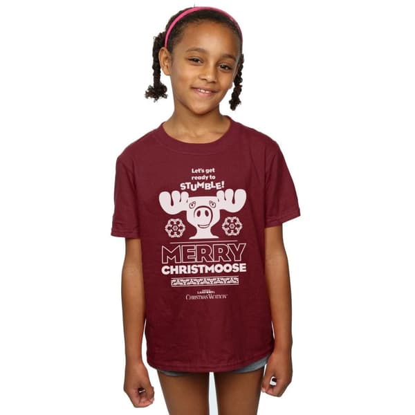 National Lampoon´s Christmas Vacation Girls Merry Christmoose Cotton T-Shirt