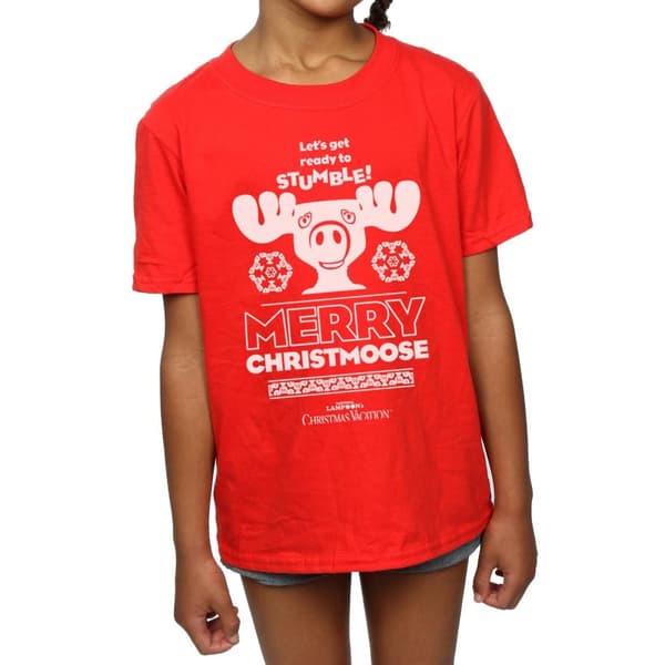 National Lampoon´s Christmas Vacation Girls Merry Christmoose Cotton T-Shirt