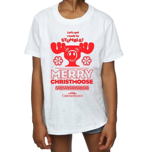 National Lampoon´s Christmas Vacation Girls Merry Christmoose Cotton T-Shirt