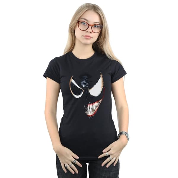 Marvel Womens/Ladies Venom Split Face Cotton T-Shirt