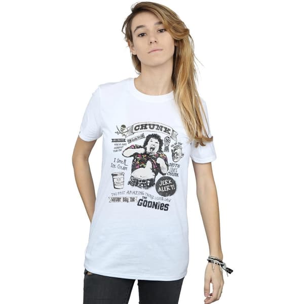 The Goonies Dam/Tjej Chunk Jerk Alert Boyfriend T-shirt i bomull