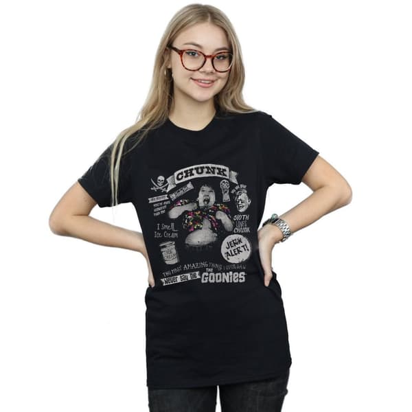 The Goonies Dam/Tjej Chunk Jerk Alert Boyfriend T-shirt i bomull