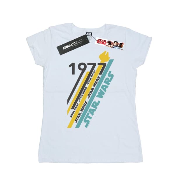 Star Wars Womens/Ladies Retro 77 Stripes Cotton T-Shirt White S