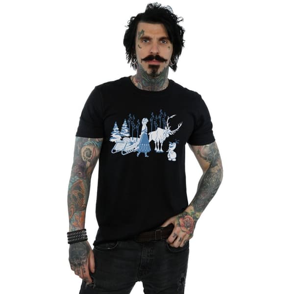 Disney Mens Frozen Anna Sven And Olaf T-Shirt