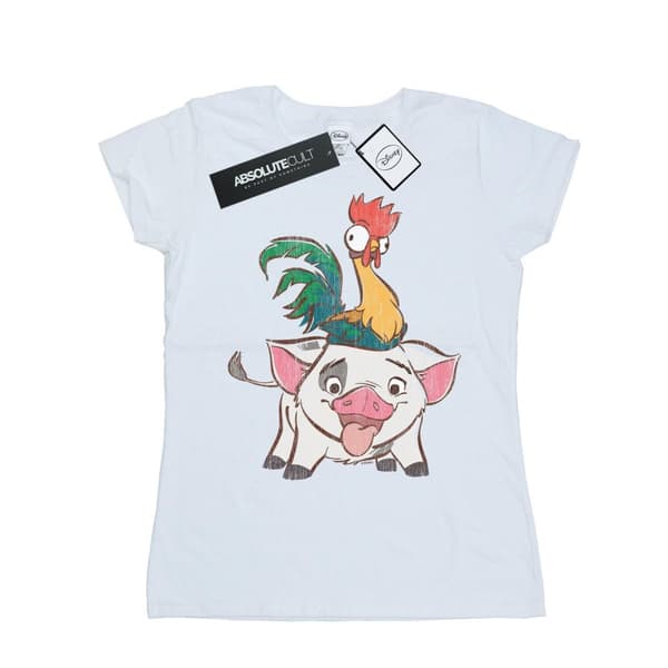 Disney Dam/dam Moana Hei Hei And Pua - T-shirt i bomull