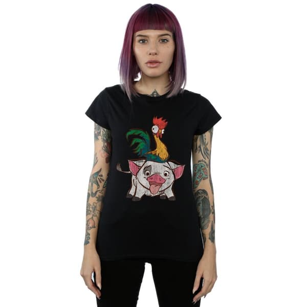 Disney Dam/dam Moana Hei Hei And Pua - T-shirt i bomull