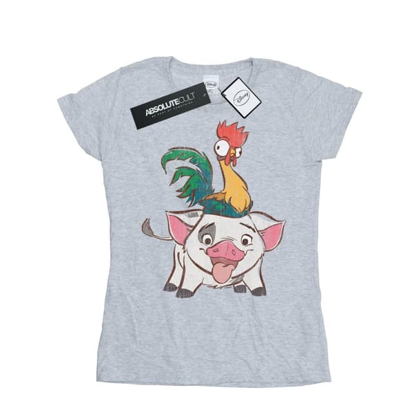 Disney Dam/dam Moana Hei Hei And Pua - T-shirt i bomull