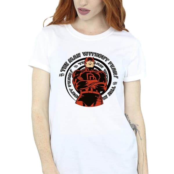 Marvel Womens/Ladies Comics Daredevil Spiral Cotton Boyfriend T-Shirt