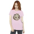 Miniatyrbild 2 av 3: Marvel Dam/Tjej I Am Groot Trähuvud Bomull Boyfriend T-shirt