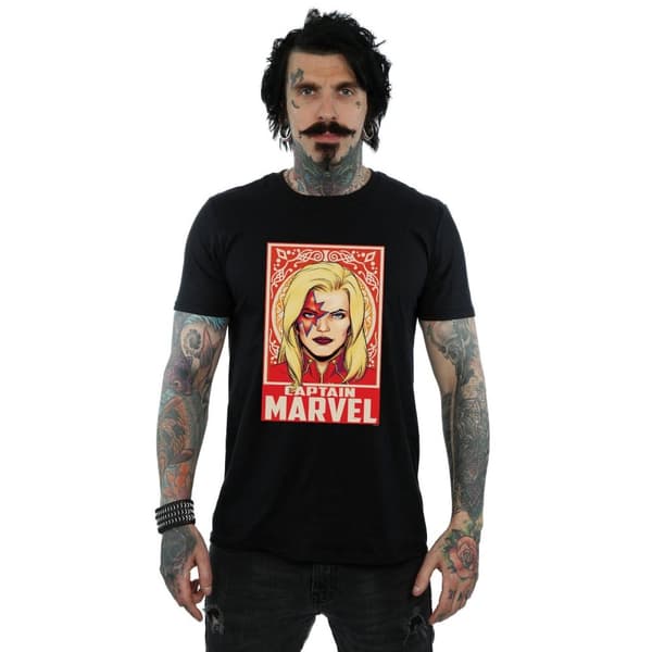 Marvel Mens Captain Marvel Ornament T-Shirt
