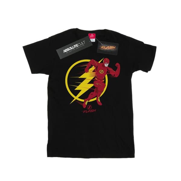 DC Comics Womens/Ladies The Flash Running Emblem Cotton Boyfriend T-Shirt