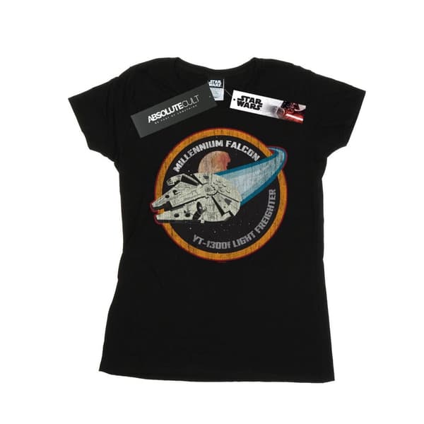 Star Wars Womens/Ladies Millennium Falcon Badge Cotton T-Shirt