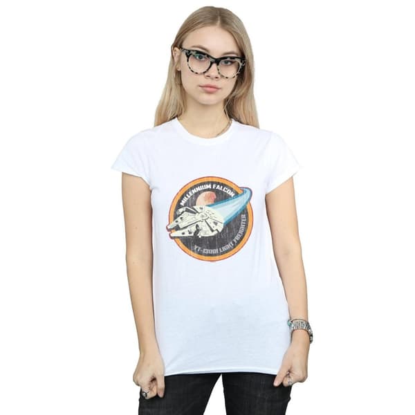 Star Wars Womens/Ladies Millennium Falcon Badge Cotton T-Shirt