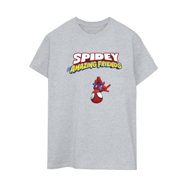 Marvel Womens/Ladies Spider-Man Hanging Upside Down Cotton Boyfriend T-Shirt