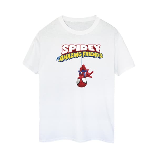Marvel Womens/Ladies Spider-Man Hanging Upside Down Cotton Boyfriend T-Shirt