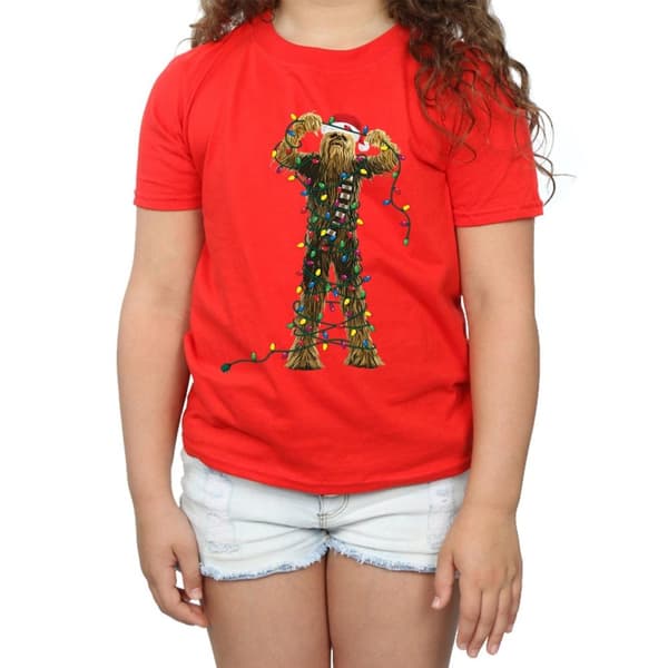 Star Wars Chewbacca-julljus i bomulls-T-shirt för flickor