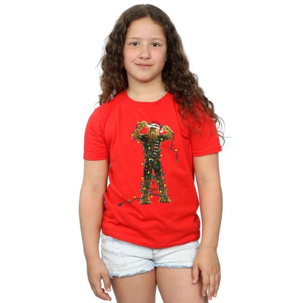 Star Wars Chewbacca-julljus i bomulls-T-shirt för flickor