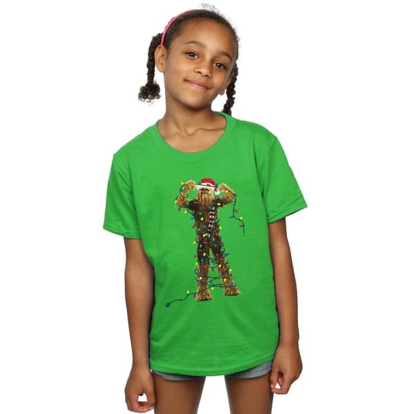 Star Wars Chewbacca-julljus i bomulls-T-shirt för flickor