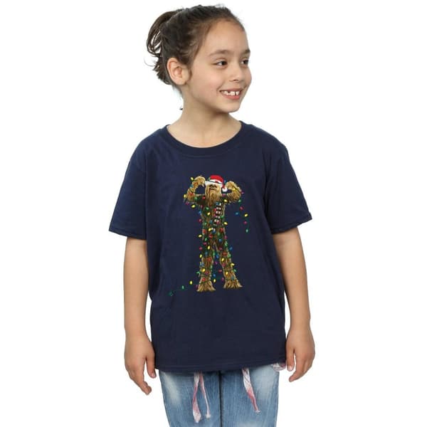 Star Wars Girls Chewbacca Christmas Lights Cotton T-Shirt