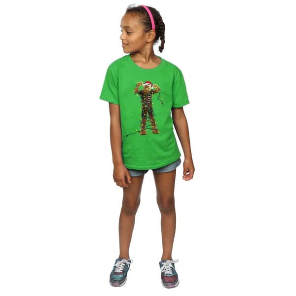 Star Wars Chewbacca-julljus i bomulls-T-shirt för flickor