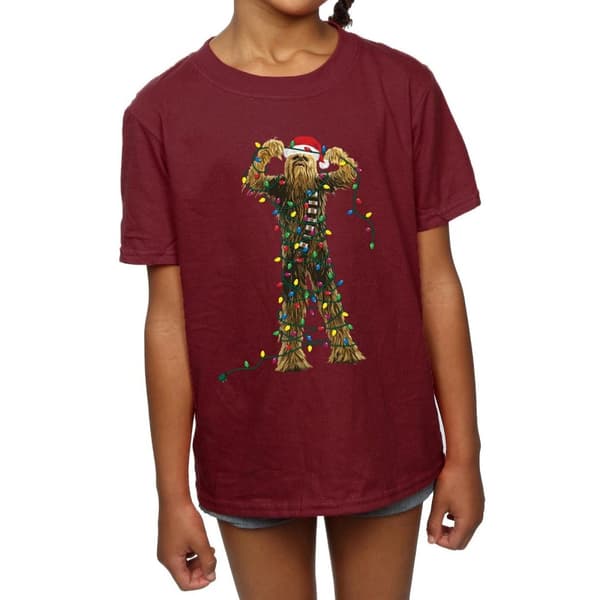 Star Wars Chewbacca-julljus i bomulls-T-shirt för flickor