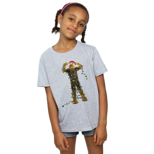Star Wars Chewbacca-julljus i bomulls-T-shirt för flickor