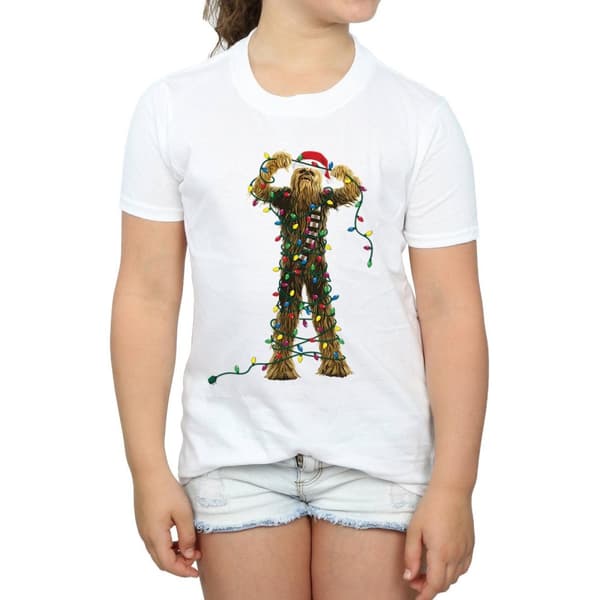 Star Wars Girls Chewbacca Christmas Lights Cotton T-Shirt