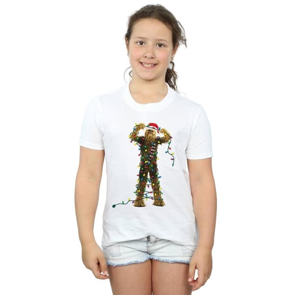 Star Wars Girls Chewbacca Christmas Lights Cotton T-Shirt