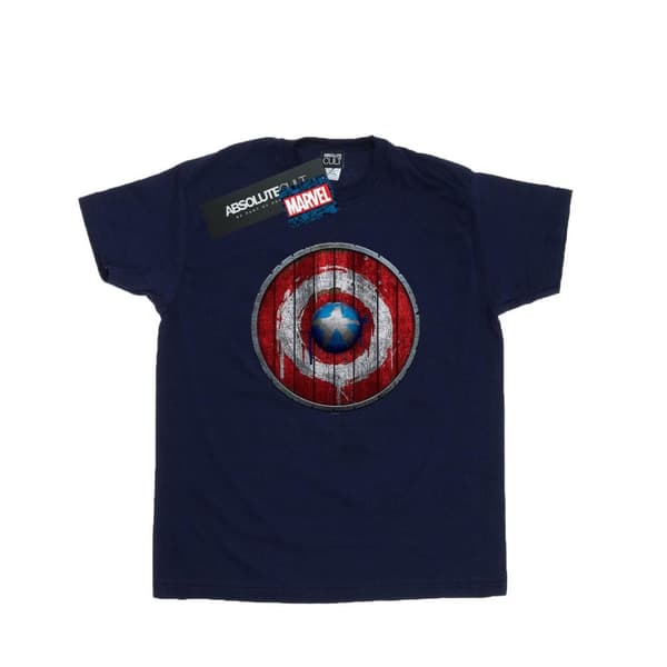 Marvel Womens/Ladies Captain America Wooden Shield Cotton Boyfriend T-Shirt