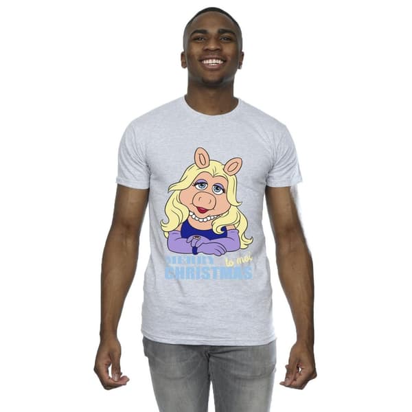 Disney Mens Mupparna Miss Piggy Queen of Holidays T-shirt