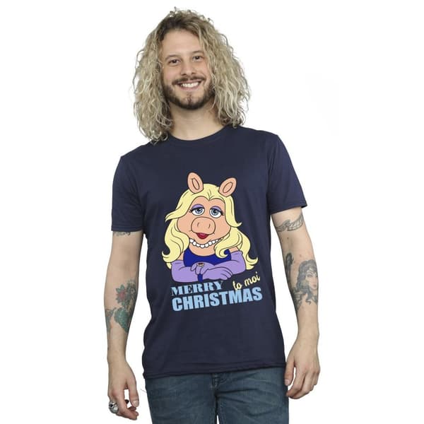 Disney Mens Mupparna Miss Piggy Queen of Holidays T-shirt