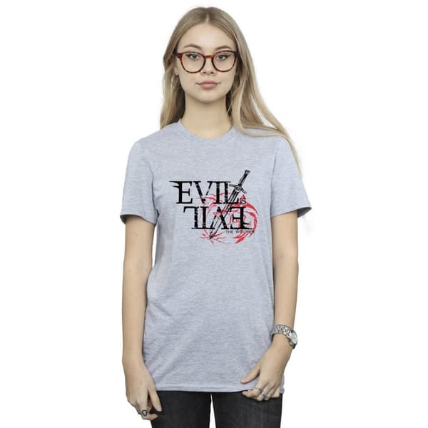 Netflix Womens/Ladies The Witcher Evil Is Evil Cotton Boyfriend T-Shirt